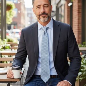 Fendi Logo Jacquard 100% Silk Tie (Light Blue) – Authentic – NWT